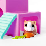 Simba Evi Love Poupée de jeu cochons d'Inde avec deux cochons d'Inde et maison, bouteille d'eau et carottes, 12 cm, à partir de 3 ans