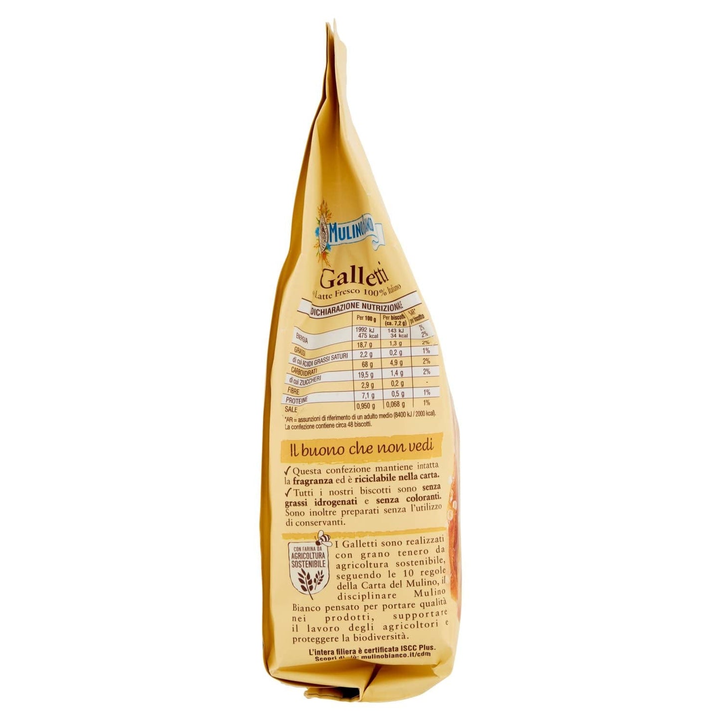 Biscuits White Mill Frollini Galletti au lait frais, 100% italien, 350 g