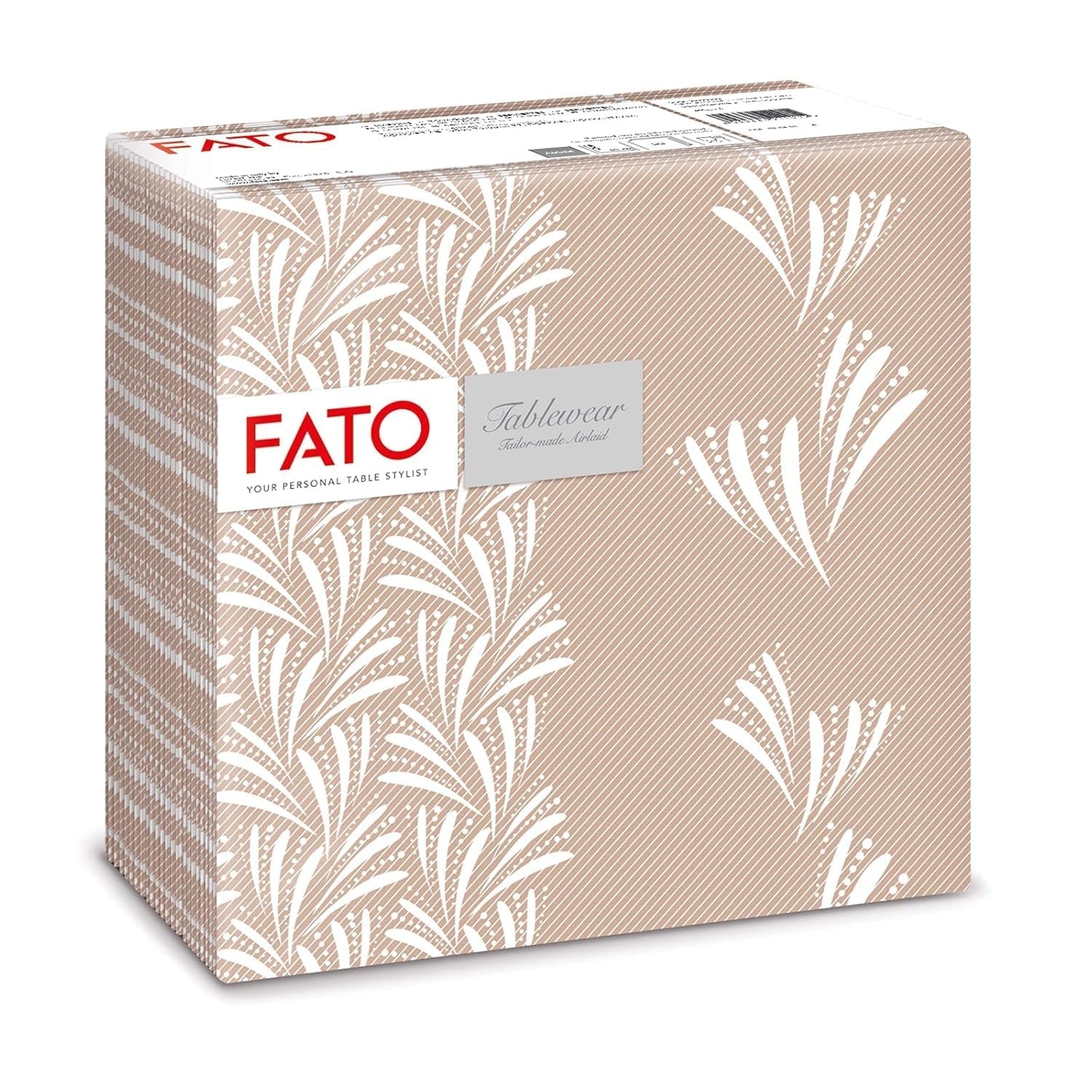 Fato - Serviettes en papier sec, airlaid, effet textile, paquet de 50 serviettes, 40X40 pliées en format 4, Tropicana Decor