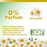 Lingettes pour bébés sensibles, 0 % de parfum, formule 98 % naturelle qui rétablit l'équilibre du pH de la peau, sceau de fraîcheur, 54 lingettes