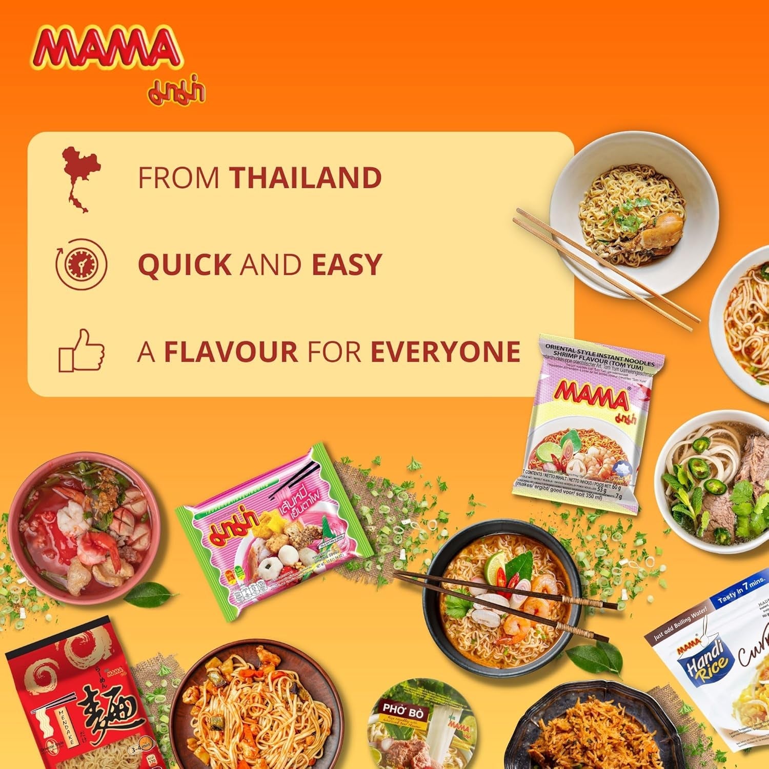 MAMA - Bol de nouilles de riz instantanées Pho Ga - (1 x 65g)