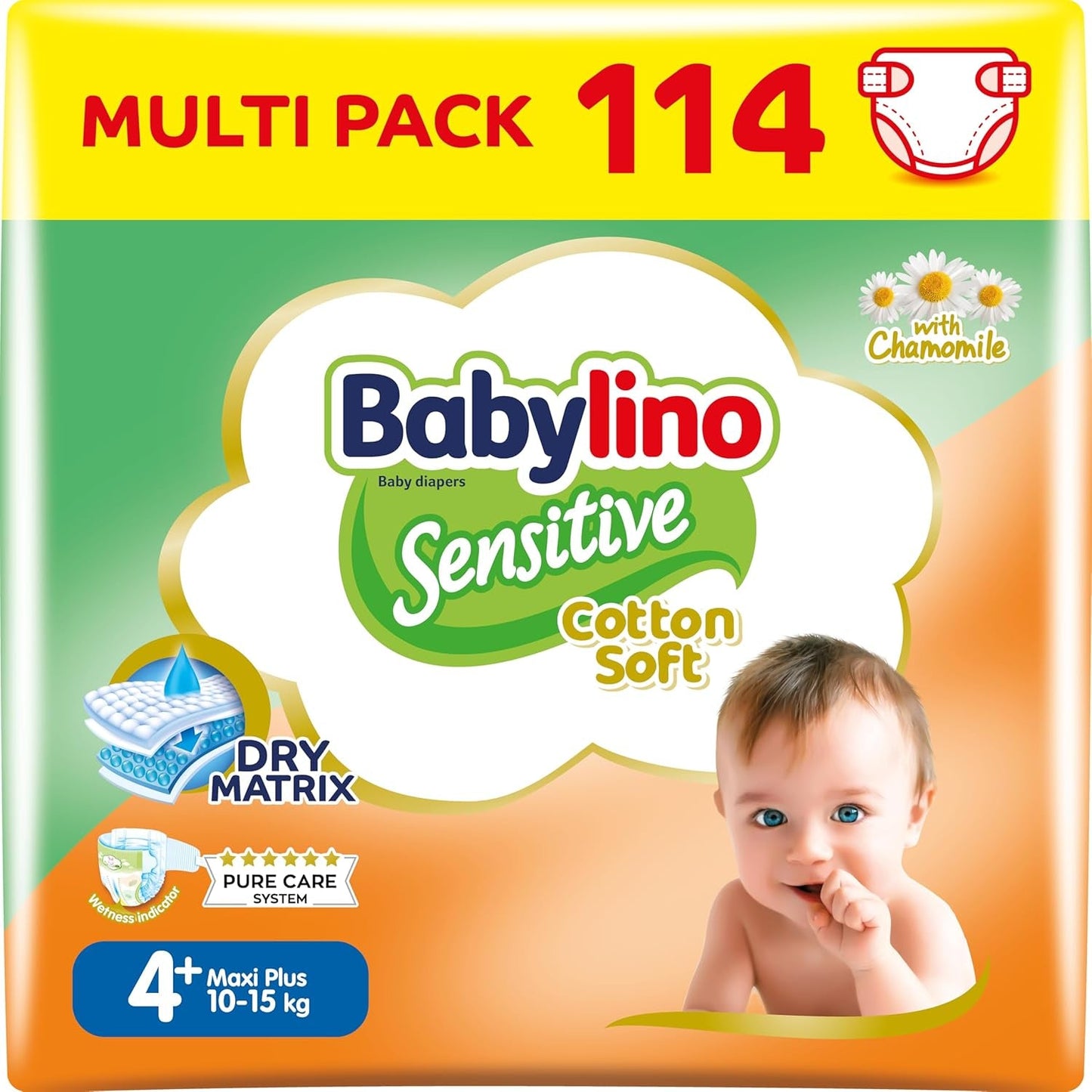 Couches pour bébés sensibles, taille 6, extra large (13-18 kg), 114 couches