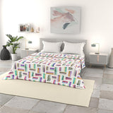 Linge de lit italien couette d'été basique, microfibre imprimée, 250X240Cm, cercle courtepointes et couettes Naty Shop multicolore 250X240Cm