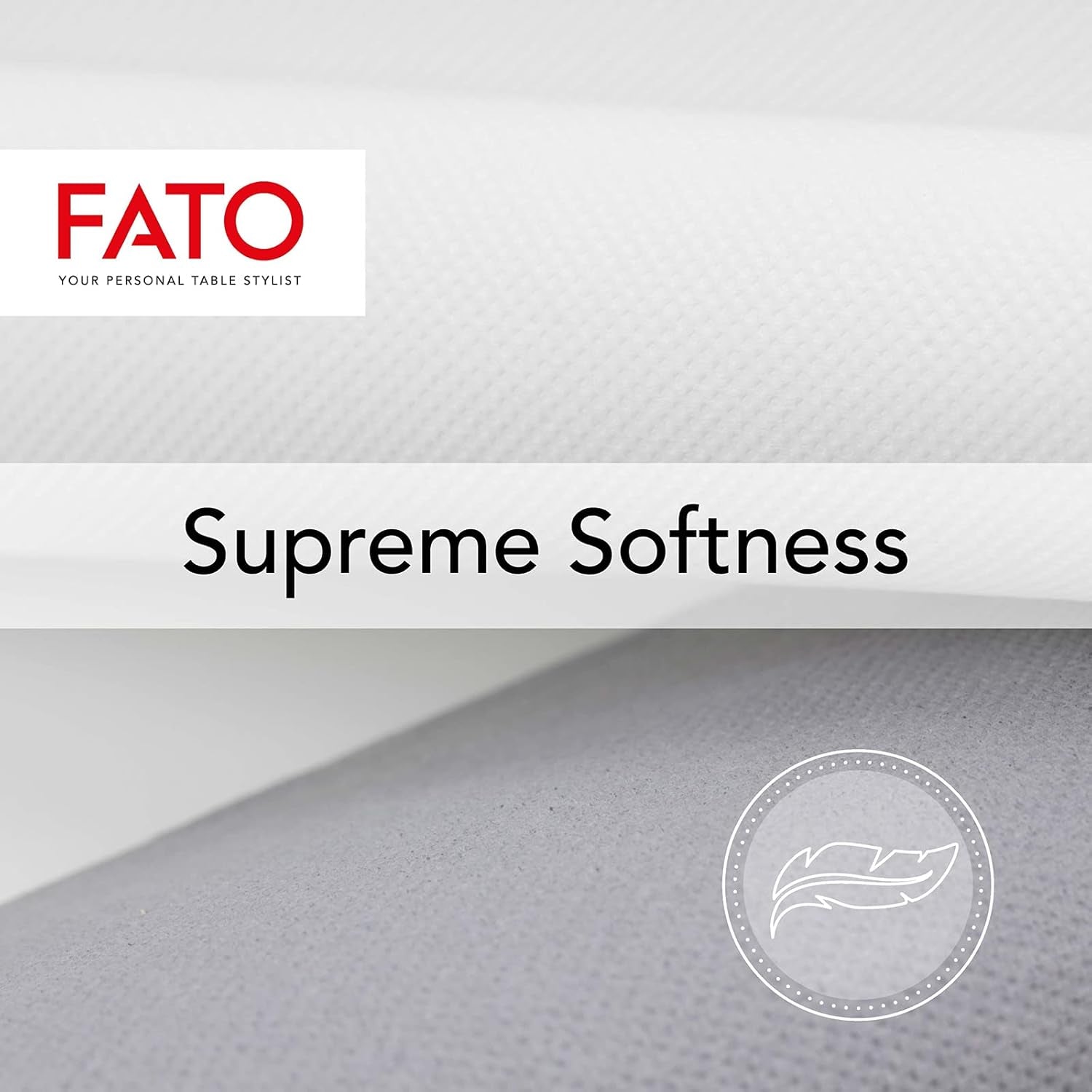 , Serviettes en papier jetables douces et délicates, paquet de 40 serviettes taille 38 x 38 pliées en 4 2 couches de couleur blanche, papier 100 % pure cellulose, certificats FSC (lot de 3)