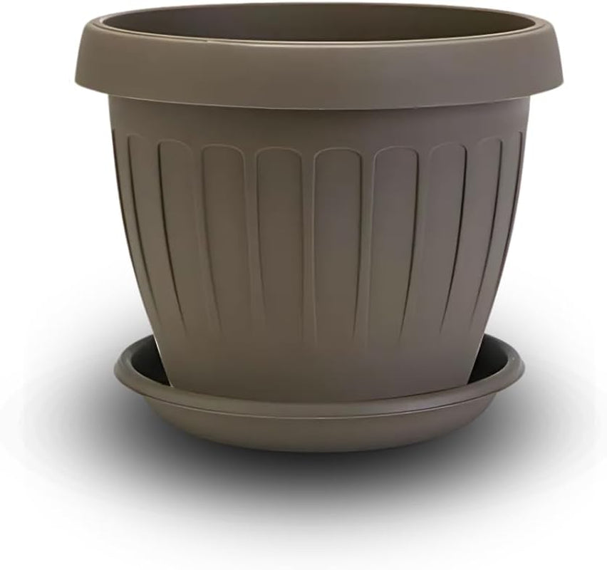 Petit pot avec assiette - Pot 17 cm avec assiette | Conception pratique et légère | Parfait pour les plantes, boutures ou premières pousses 17 cm