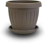 Petit pot avec assiette - Pot 17 cm avec assiette | Conception pratique et légère | Parfait pour les plantes, boutures ou premières pousses 17 cm