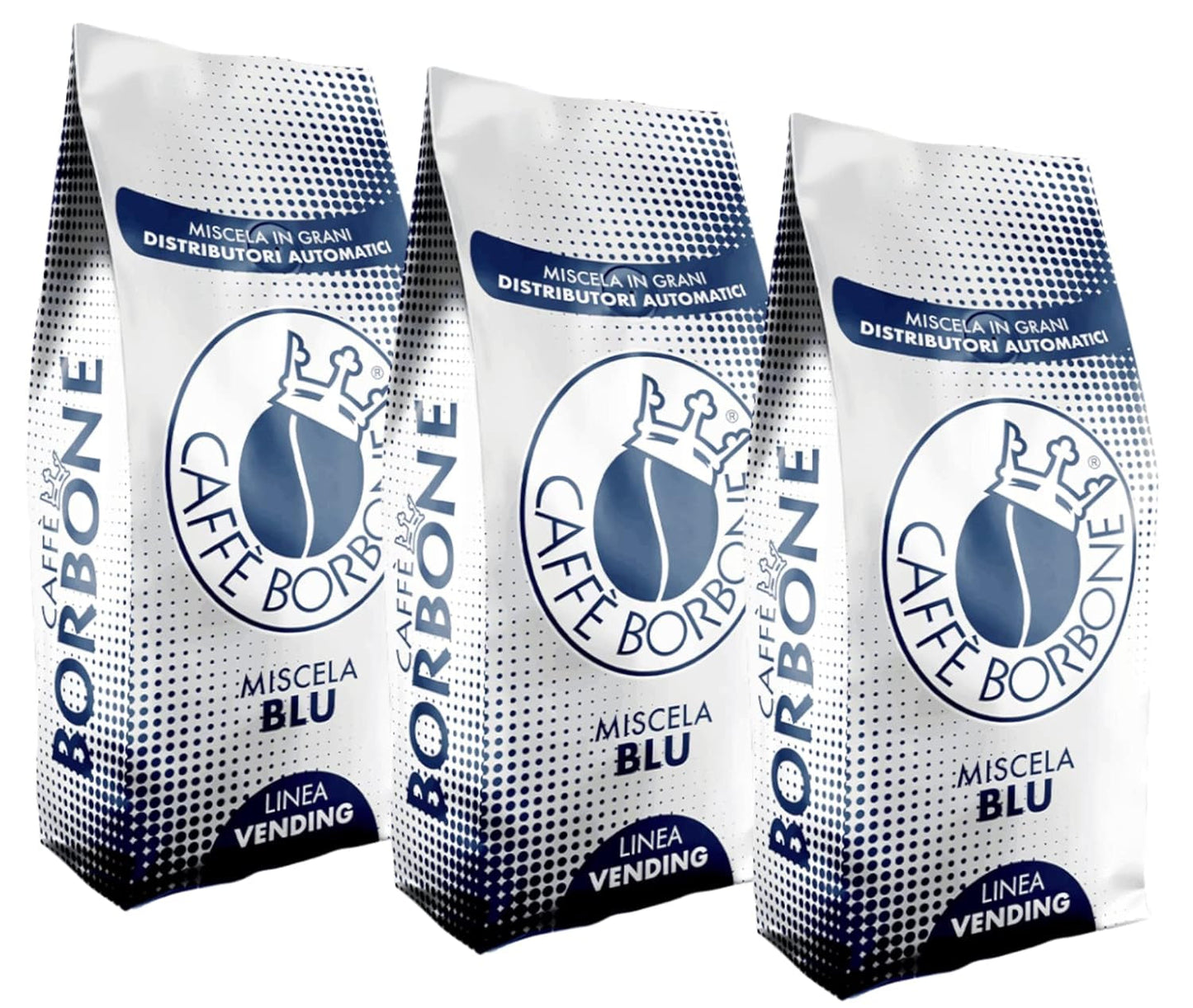 Caffé Borbone Venedig Blu 3 x 1000g d'Italie | Café Bourbon | Céréales entières | 60 % Arabica, 40 % Robusta | + Produits de pâtisserie Jassas