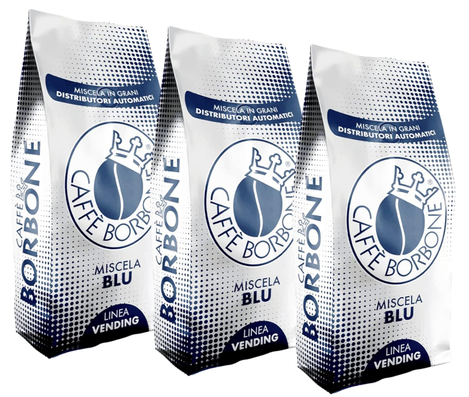 Caffé Borbone Venedig Blu 3 x 1000g d'Italie | Café Bourbon | Céréales entières | 60 % Arabica, 40 % Robusta | + Produits de pâtisserie Jassas