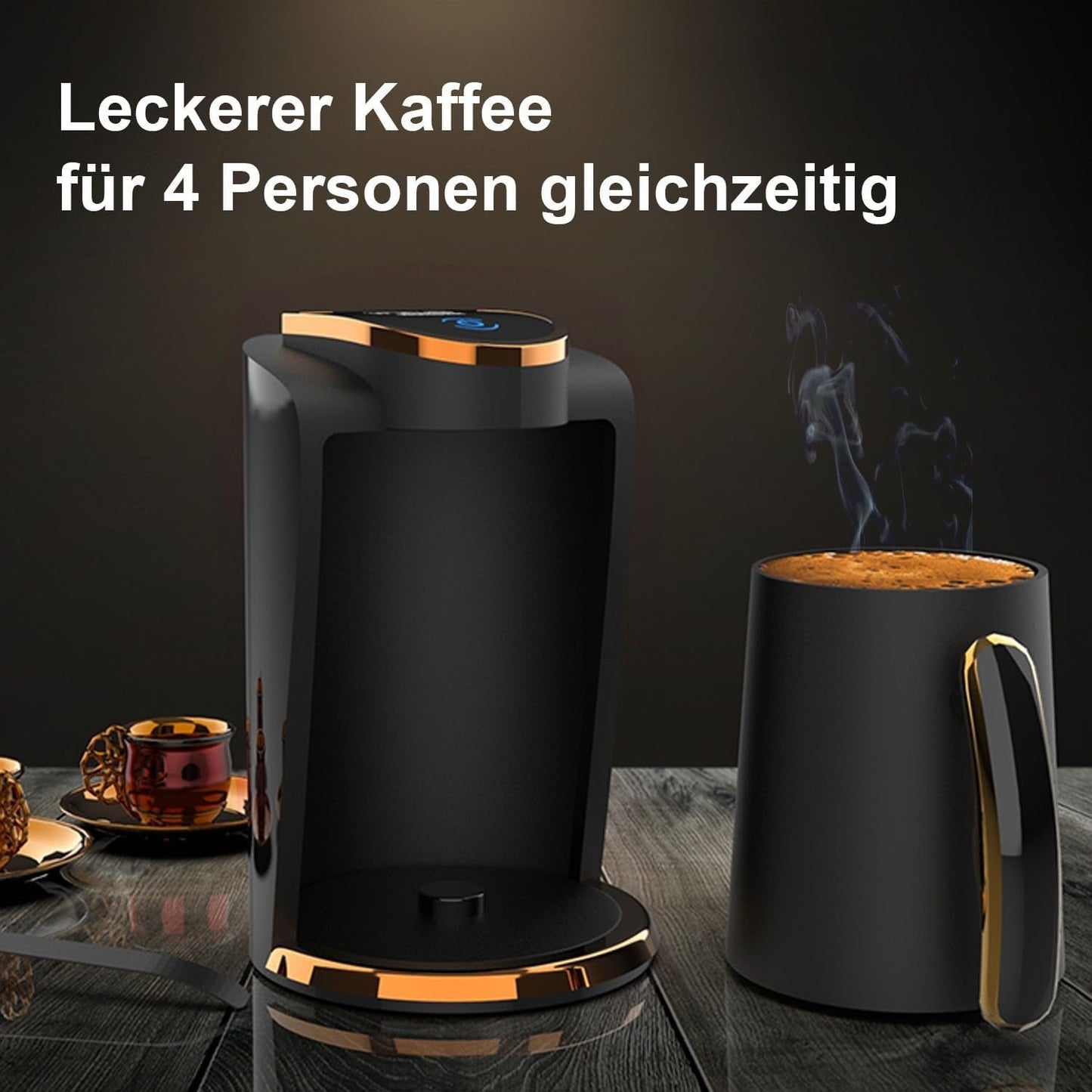 Café turc Inca | Machines turques Kahve | 250 ml (1 à 4 tasses) | 400W | IKM-01 | Protection contre les déversements et l'ébullition sans eau | Plaque chauffante en acier inoxydable | Arrêt automatique | Pour un café turc parfait