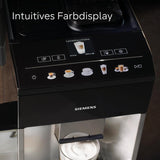 Machine à expresso entièrement automatique Siemens EQ500 TQ513D01, nombreuses spécialités de café, mousseur à lait, réservoir de lait intégré, nettoyage automatique à la vapeur, 1500 W, argent clair naturel/noir piano