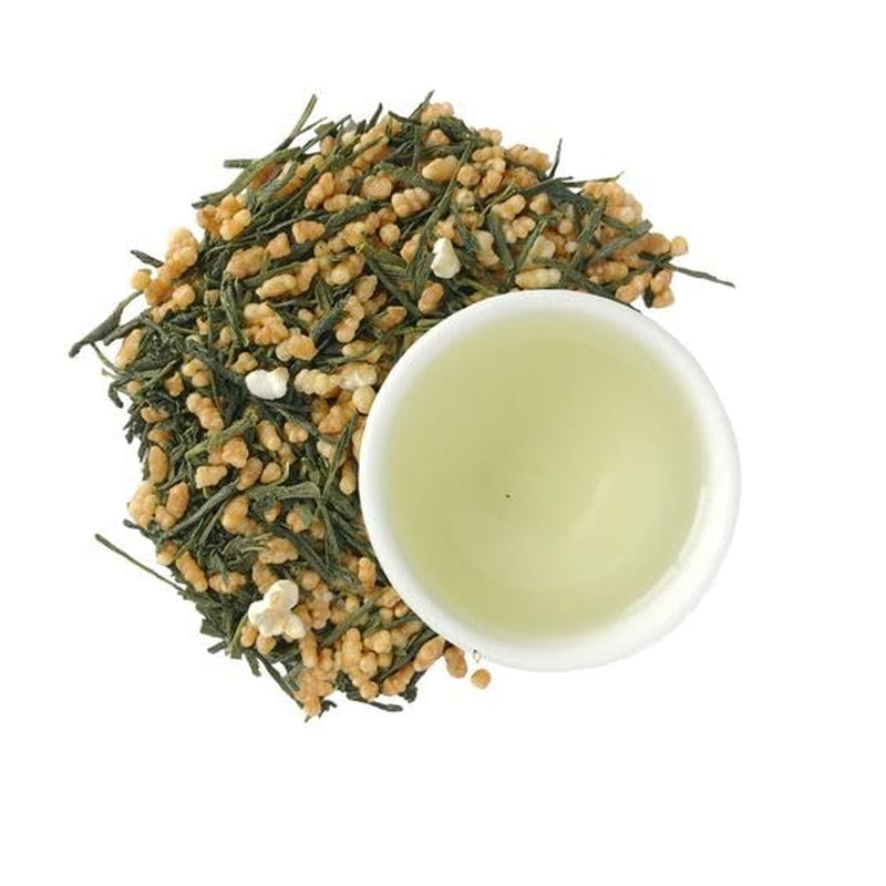 Thé vert Umami Bio Genmaicha issu des cultures japonaises, 100g - Feuilles de thé au riz frit -