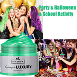 Cire capillaire temporaire verte, laque temporaire Crazy Green, boue semi-permanente lavable, coloration unique, pâte capillaire coiffante instantanée, couleur naturelle pour les fêtes, les activités et la teinture capillaire Halloween Naty Shop