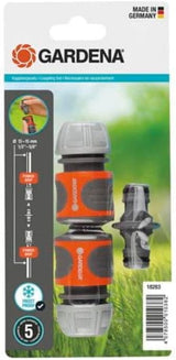 Kit de raccords Gardena : raccord de tuyau pour rallonge de 13 mm (1/2") et 15 mm (5/8"), même sous haute pression d'eau, montage facile (18283-20)
