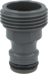 Amig - Adaptateur mâle pour raccordement de robinet 3/4 pouces | Raccordement rapide et facile pour les conduites d'eau | Connexion filetée | Plastique ABS et caoutchouc | Gris