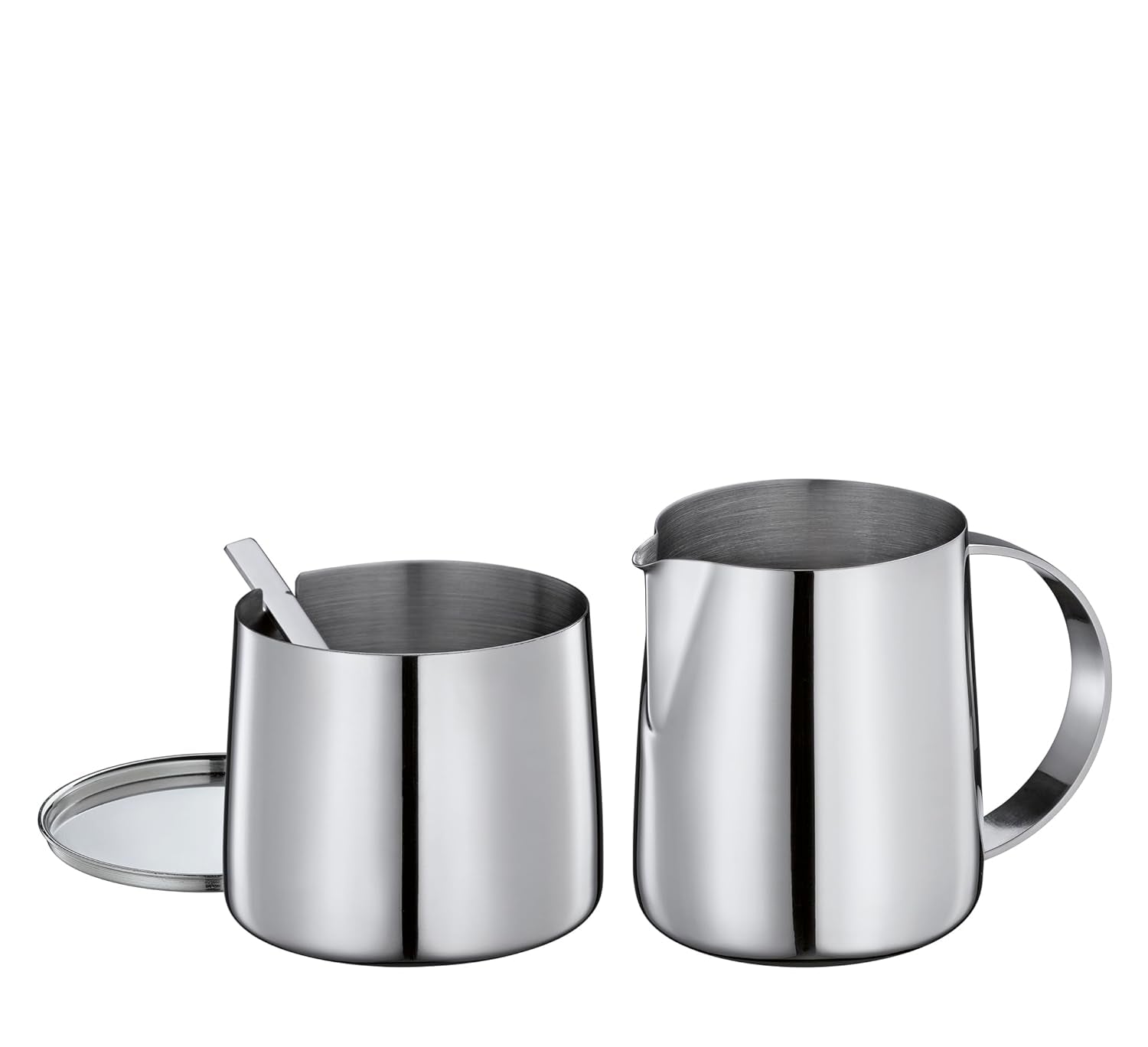 Cilio DELIZIA Dent et tasse de lait | Service à café | Tasse et récipient à lait en acier inoxydable | Empilable | Avec cuillère | Portions 250 ml de lait et 220 g de sucre