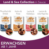 IAMS Delights Land & Sea Collection Nourriture humide pour chats - Assortiment de viande et de poisson multipack en sauce, nourriture humide pour chats de 1 an et plus, 12 x 85 g