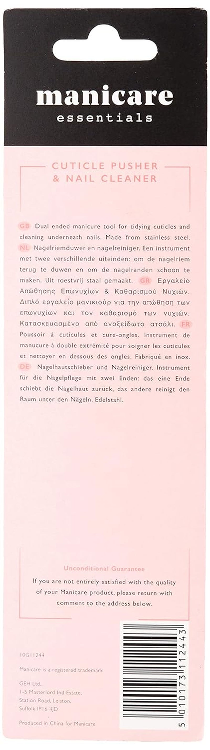 Poussoir à cuticules et nettoyeur d'ongles, outil professionnel de manucure/pédicure, double tête en acier inoxydable, parfait pour les cuticules envahies, nettoie sous/autour des ongles, enlève le vernis à ongles