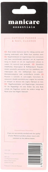 Poussoir à cuticules et nettoyeur d'ongles, outil professionnel de manucure/pédicure, double tête en acier inoxydable, parfait pour les cuticules envahies, nettoie sous/autour des ongles, enlève le vernis à ongles