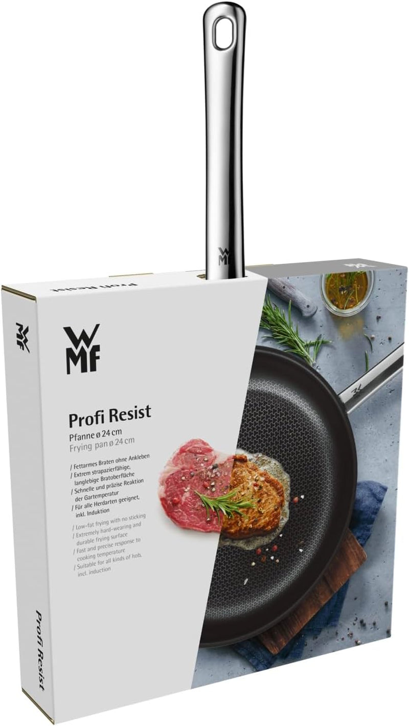 Poêle à induction WMF Profi Resist 24 cm, matériau avec revêtement multicouche, structure en nid d'abeille, poignée en acier inoxydable, casseroles et poêles allant au four Naty Shop