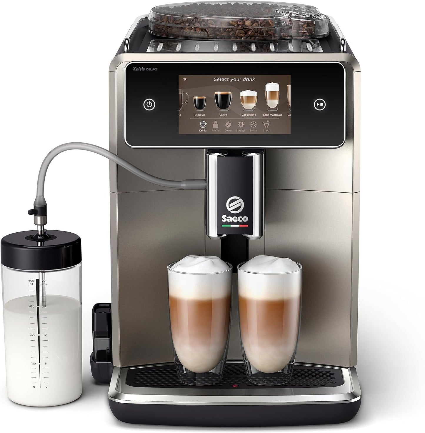 Machine à expresso automatique Saeco GranAroma - 14 spécialités de café, écran couleur intuitif, 4 profils utilisateur, moulin en céramique, 1500 watts (SM6580/10)