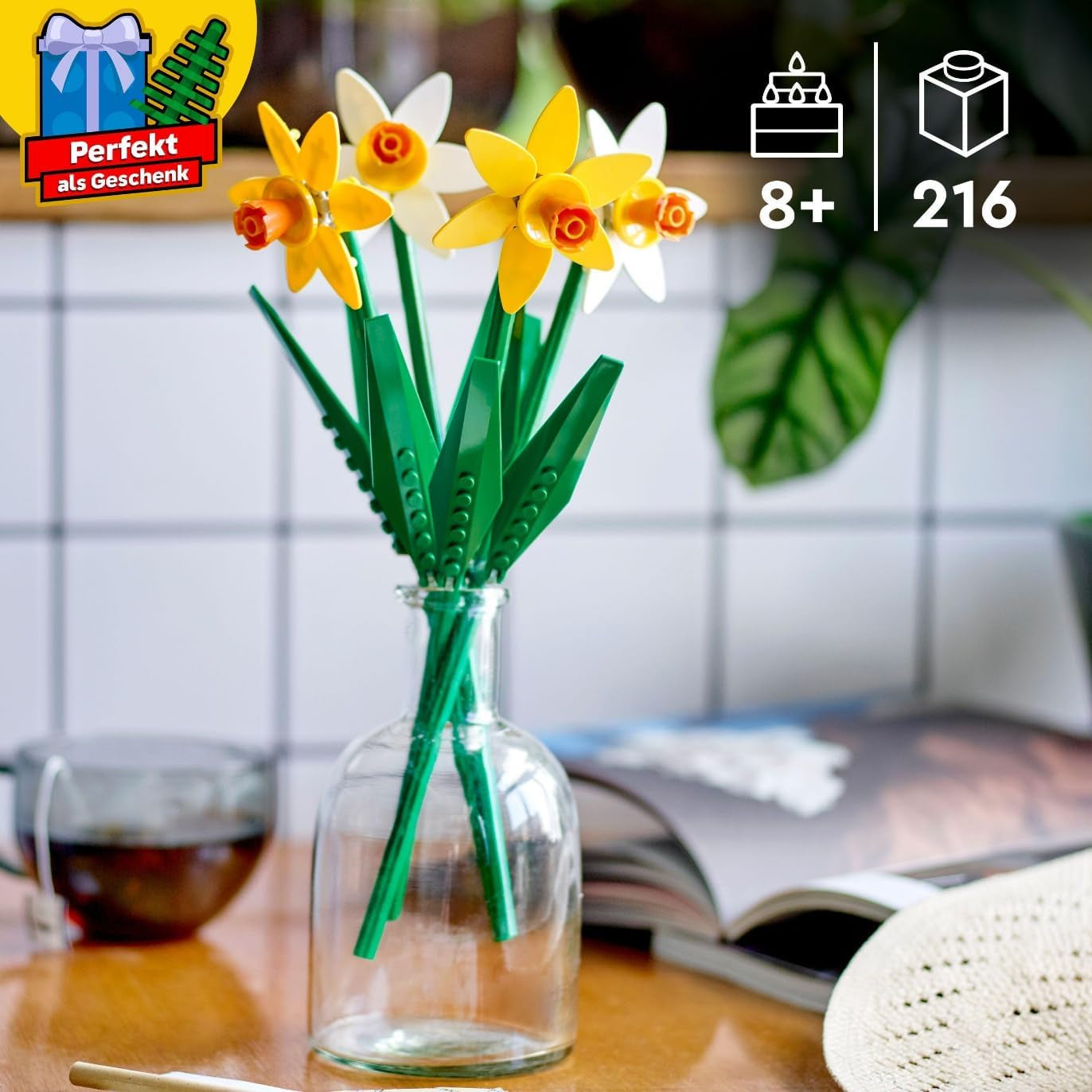 Jonquilles LEGO Botanicals - Cadeaux de Pâques pour filles et garçons - Fleurs artificielles pour enfants - Bouquet de fleurs comme décoration de chambre ou de bureau - Cadeau pour femme - 40747 Jeux de construction Besuche den LEGO-Store