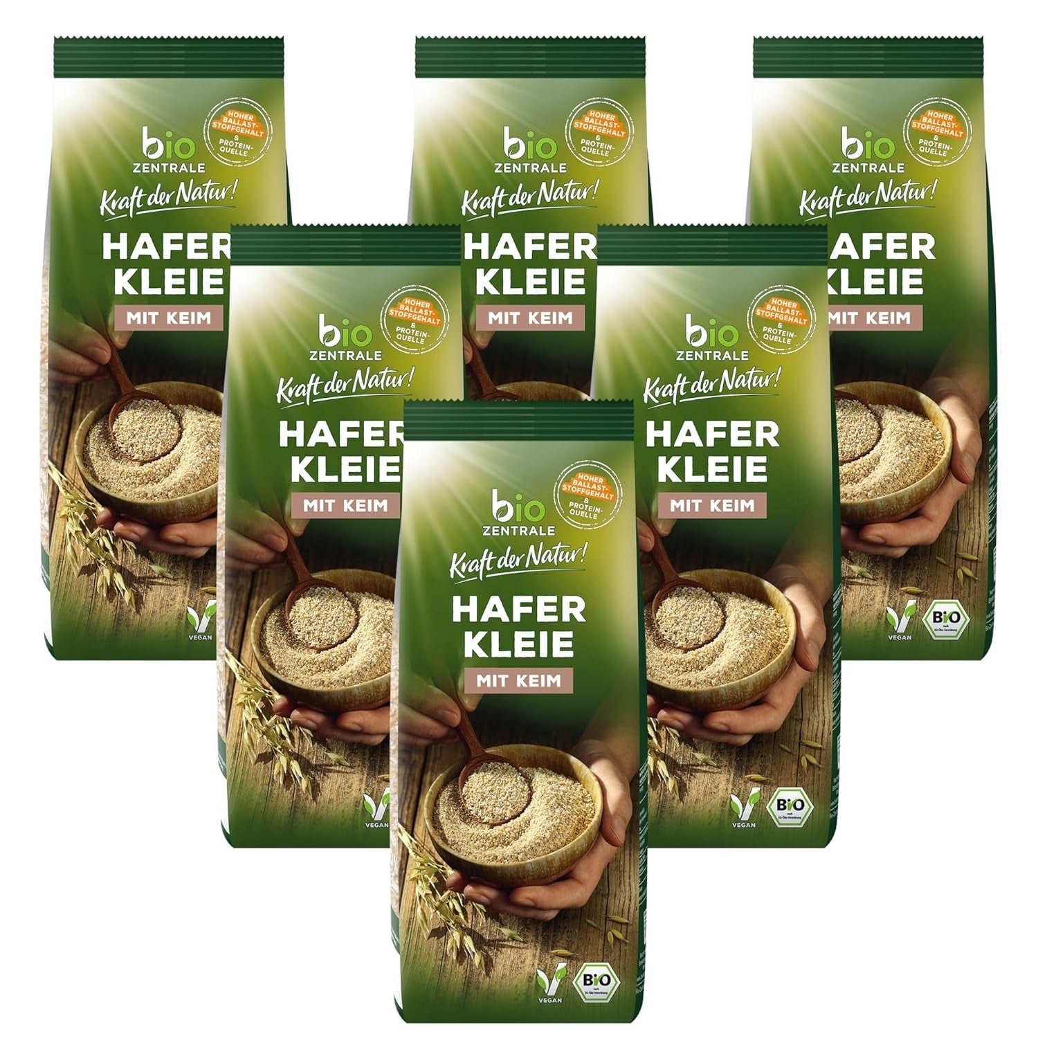 Son d'avoine bio Biocentral 1 kg | Forfait avantageux | Source de protéines riche en fibres | Naturellement végétalien | De l'agriculture de l'UE | Faible teneur en sucre