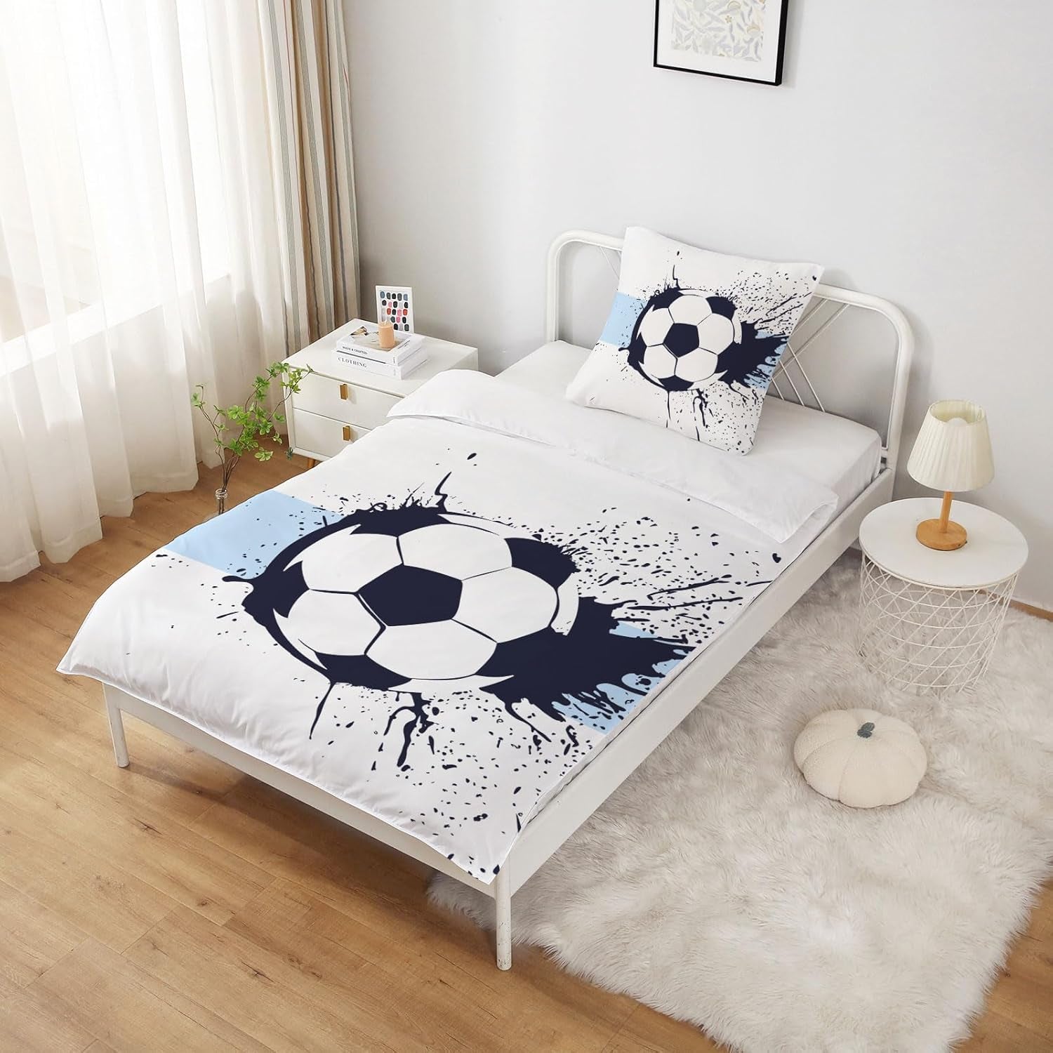 Linge de lit garçon, football, microfibre polyester Linge de lit - enfant Naty Shop
