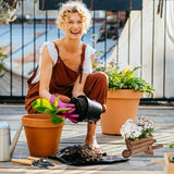 Relaxdays Brouette Jardinière, Lot de 2, Décoration de Jardin, H x L x P : 12,5 x 26 x 12 cm, Chariot à Fleurs pour Planter, Bois, Naturel