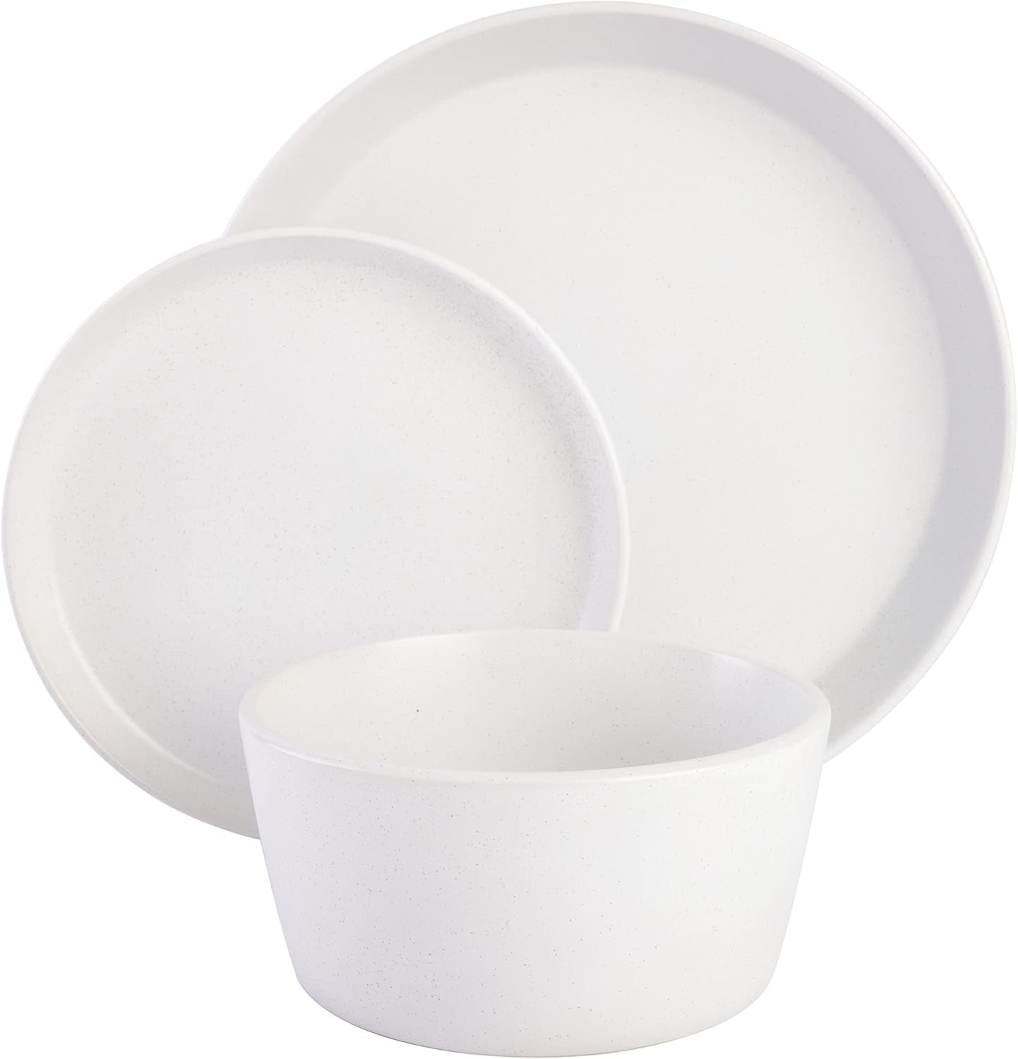 Service de table Sofia Coupe, service pour 4 personnes (12 pièces), blanc à pois