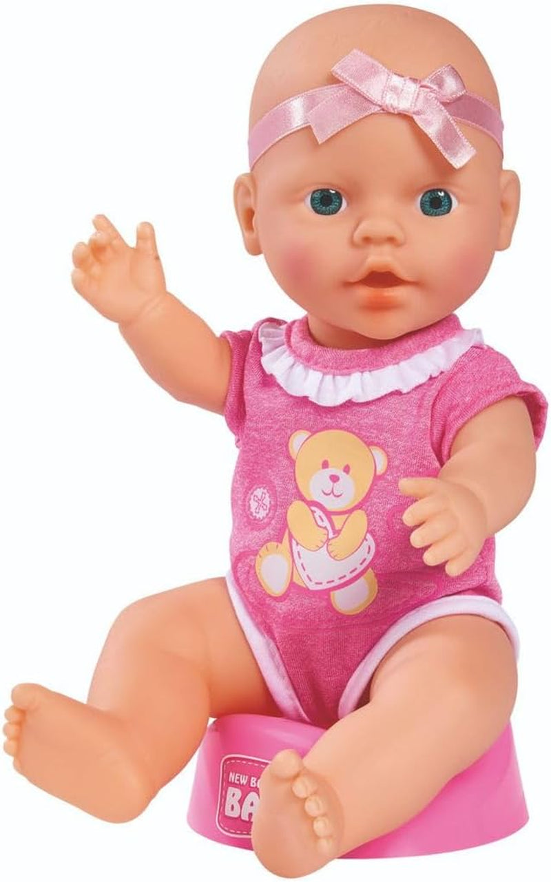 Simba 105030069 - Poupée nouveau-né, poupée à boire et à abreuver entièrement en vinyle avec acte de naissance et accessoires, 4 pièces, 30 cm, poupée bébé, à partir de 3 ans