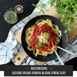 Ankerkraut Italienische Kräuter, mediterranes Universalgewürz for Pasta, Pizza and Salade, 25 g dans un verre de cuisson
