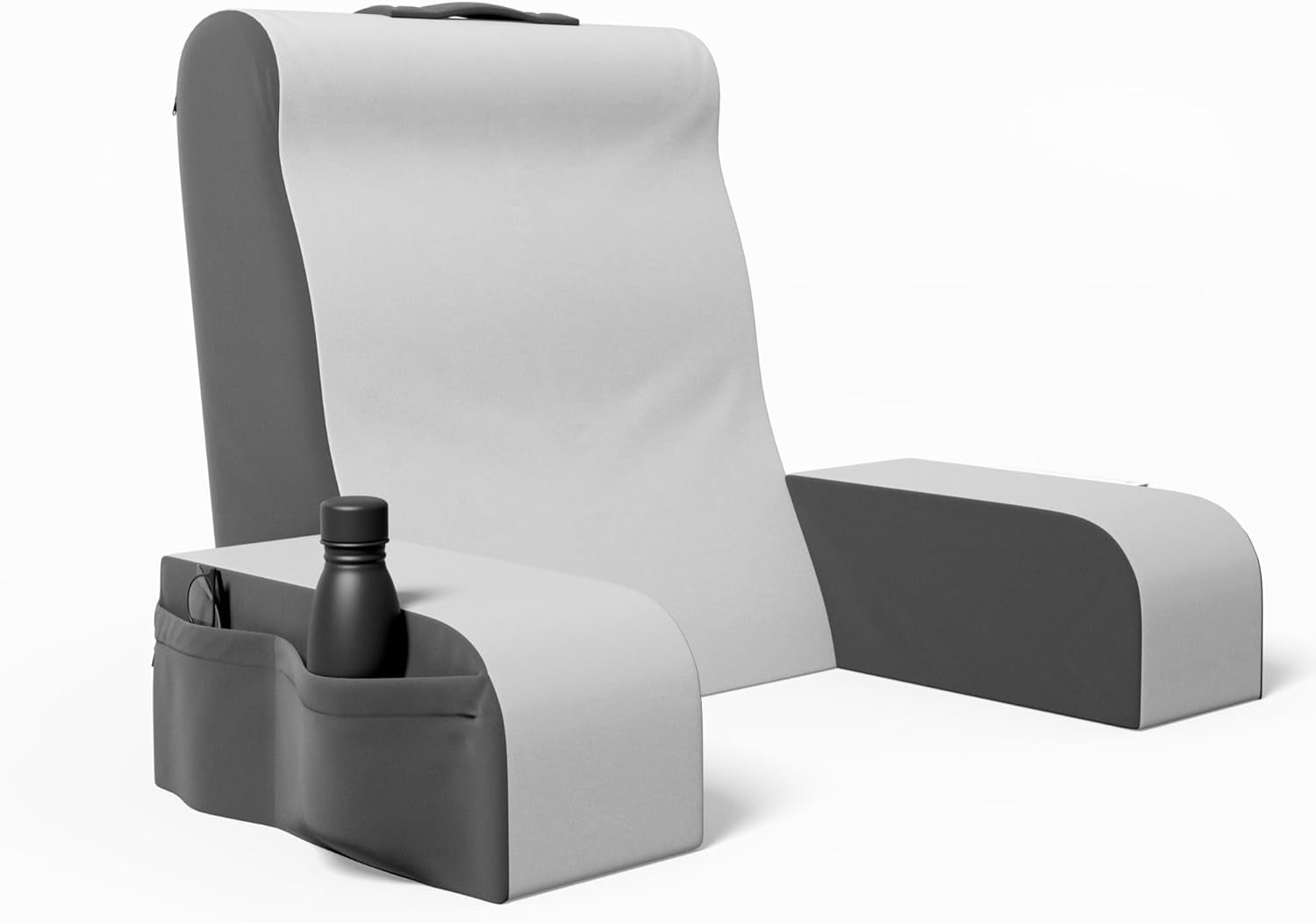 Oreiller de lecture compensé, oreiller de dossier de lit, oreiller de bras pour télévision, livres, jeux, chambre à coucher, soutien du dos (gris/blanc, standard)