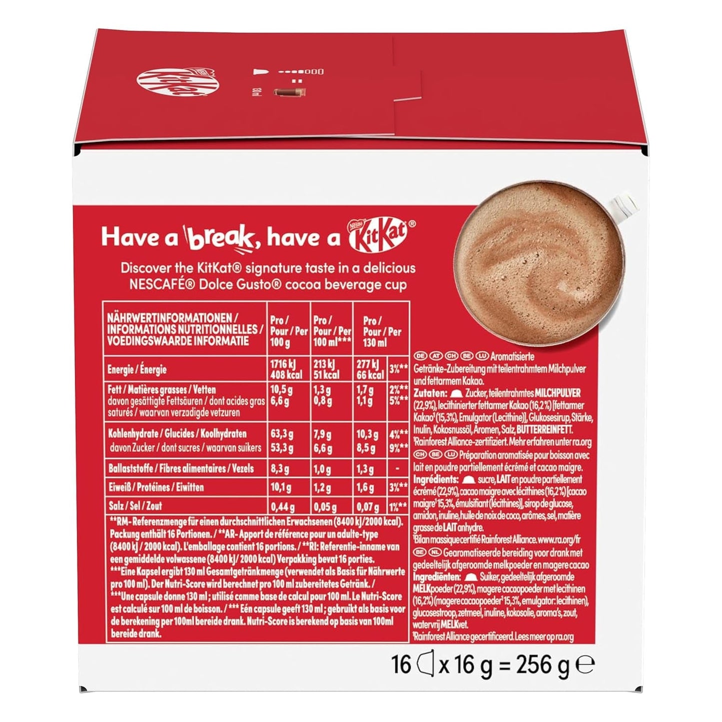 NESCAFÉ DOLCE GUSTO Kitkat Kaffeekapseln 3er Pack (3 x 16 Kapseln)