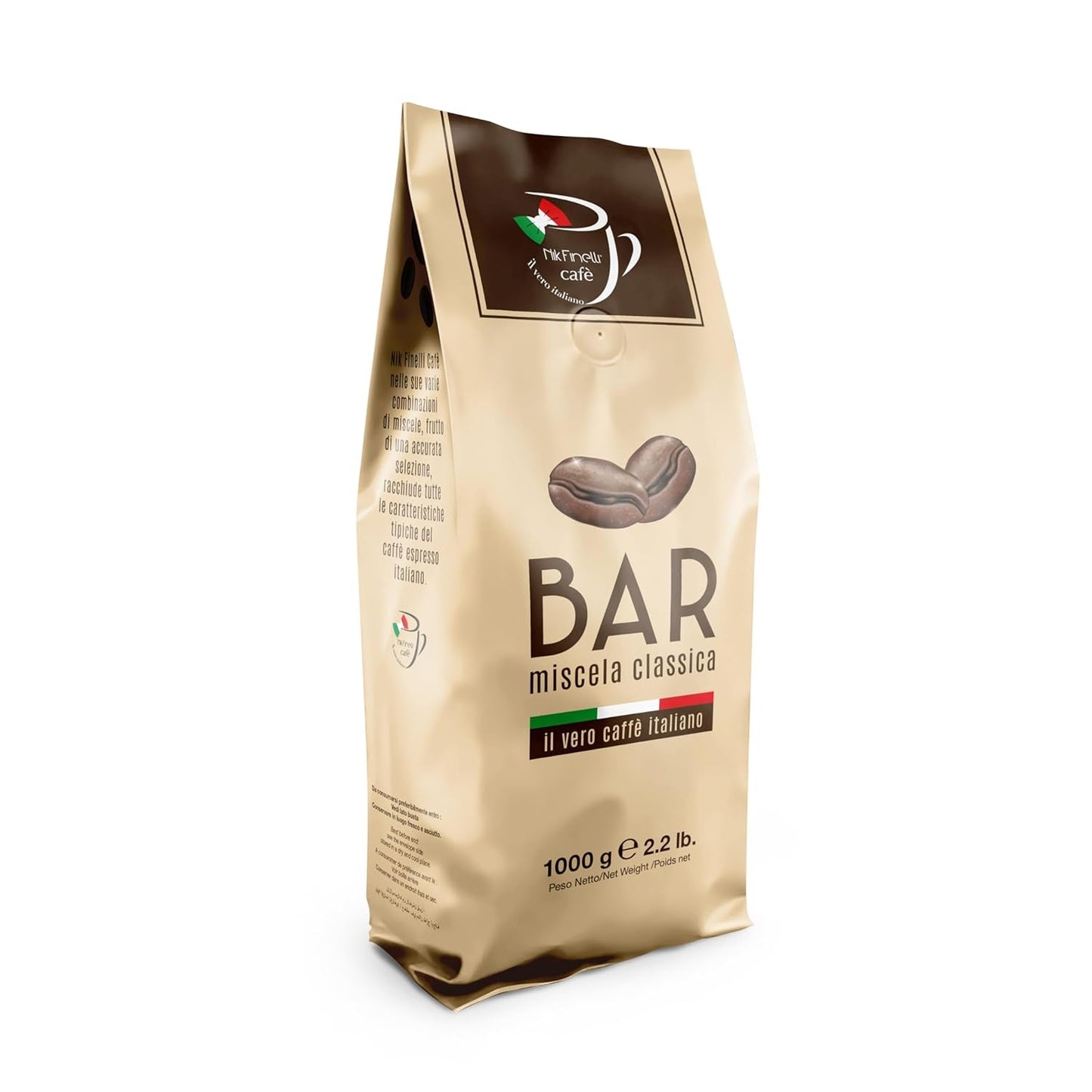 NIK CAFE' – Mélange Classico – grains de café torréfiés. Son Excellence, le robuste. 100% robuste