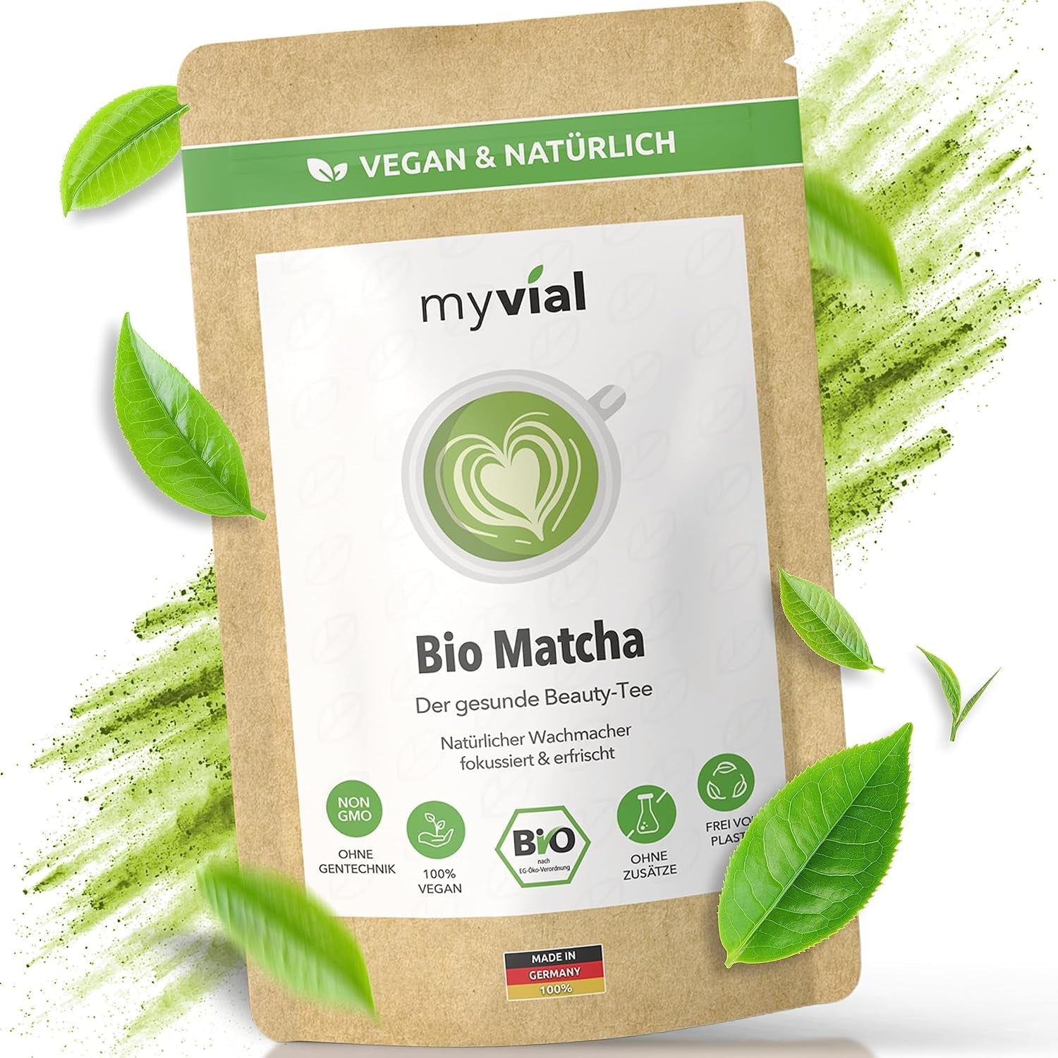Thé Matcha biologique en poudre de qualité supérieure 100 g de thé vert de la plus haute qualité du Japon Kagoshima – Parfait pour les smoothies Matcha Latte Thé vert japonais végétalien sans additifs emballage sans plastique