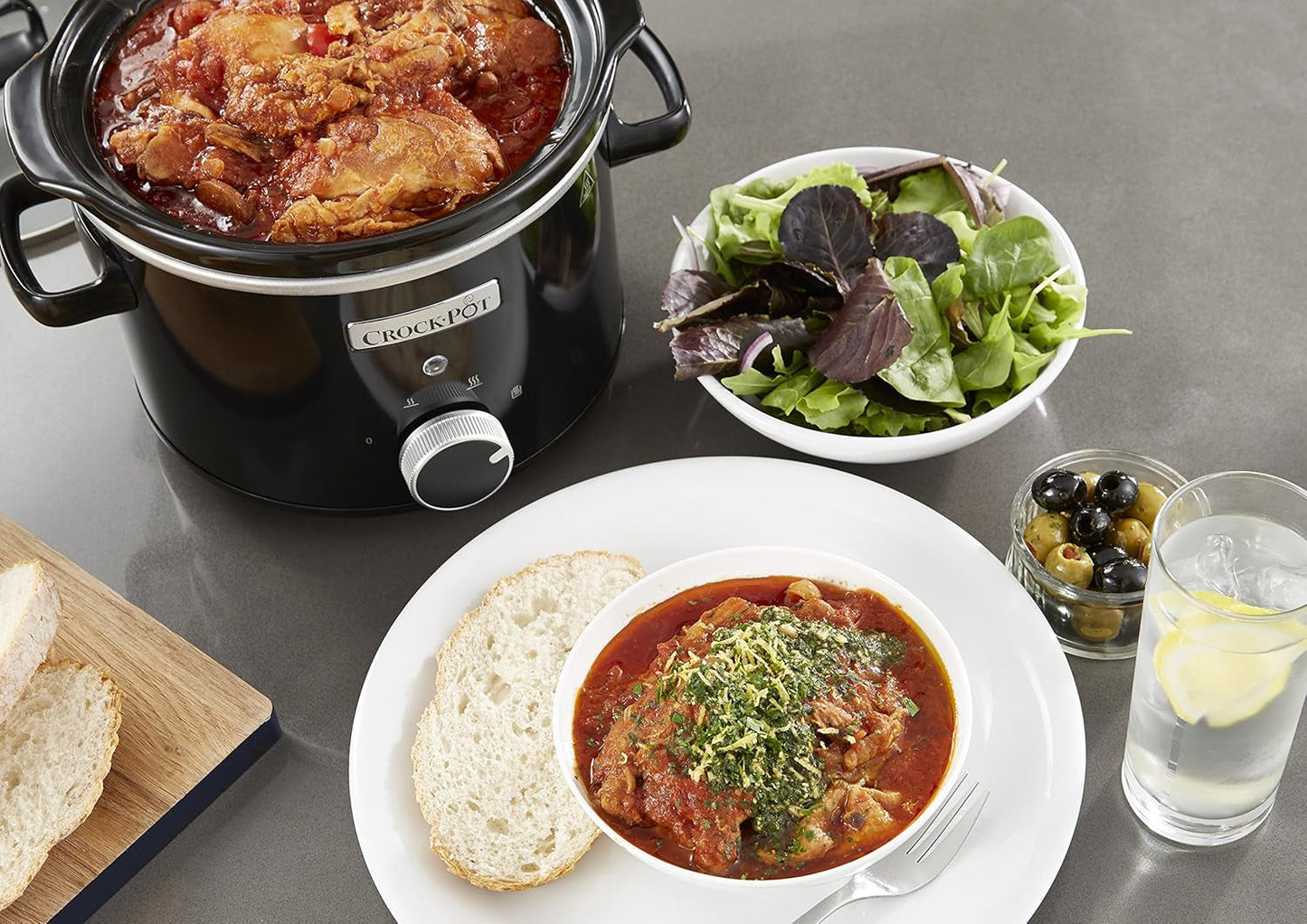 Mijoteuse Crockpot, bol en céramique amovible, facile à nettoyer, 2,4 litres (1-2 personnes) Mijoteuse Naty Shop