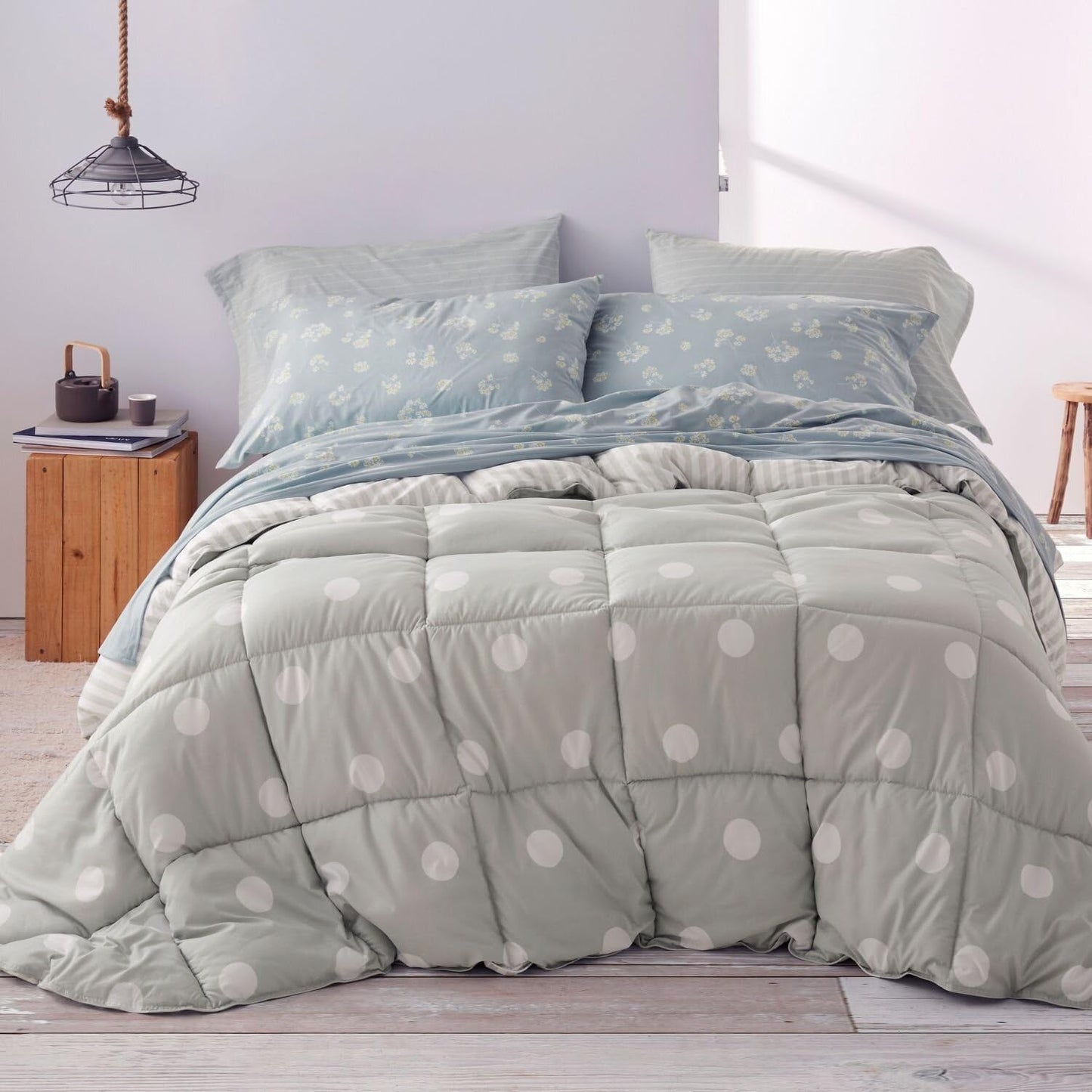 Couette couette synthétique vert menthe Ancho 150 à 160 Cm Couettes et couettes Naty Shop Vert menthe Ancho 150 à 160 Cm