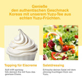 Boisson coréenne Easycookasia – Thé Yuzu | Fruité, sucré et citronné | Avec de la vitamine C | Pour le thé, la limonade, les cocktails et les desserts | Découvrez la culture asiatique du thé (500g)