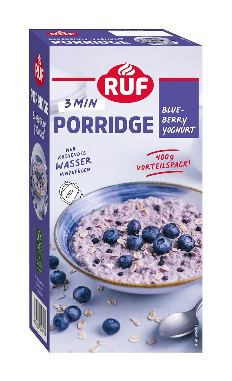 RUF Gruau aux pommes et à la cannelle avec flocons d'avoine entiers, saveur délicate de cannelle et morceaux de pommes séchées, snacks, emballage en vrac, 1 x 400 g