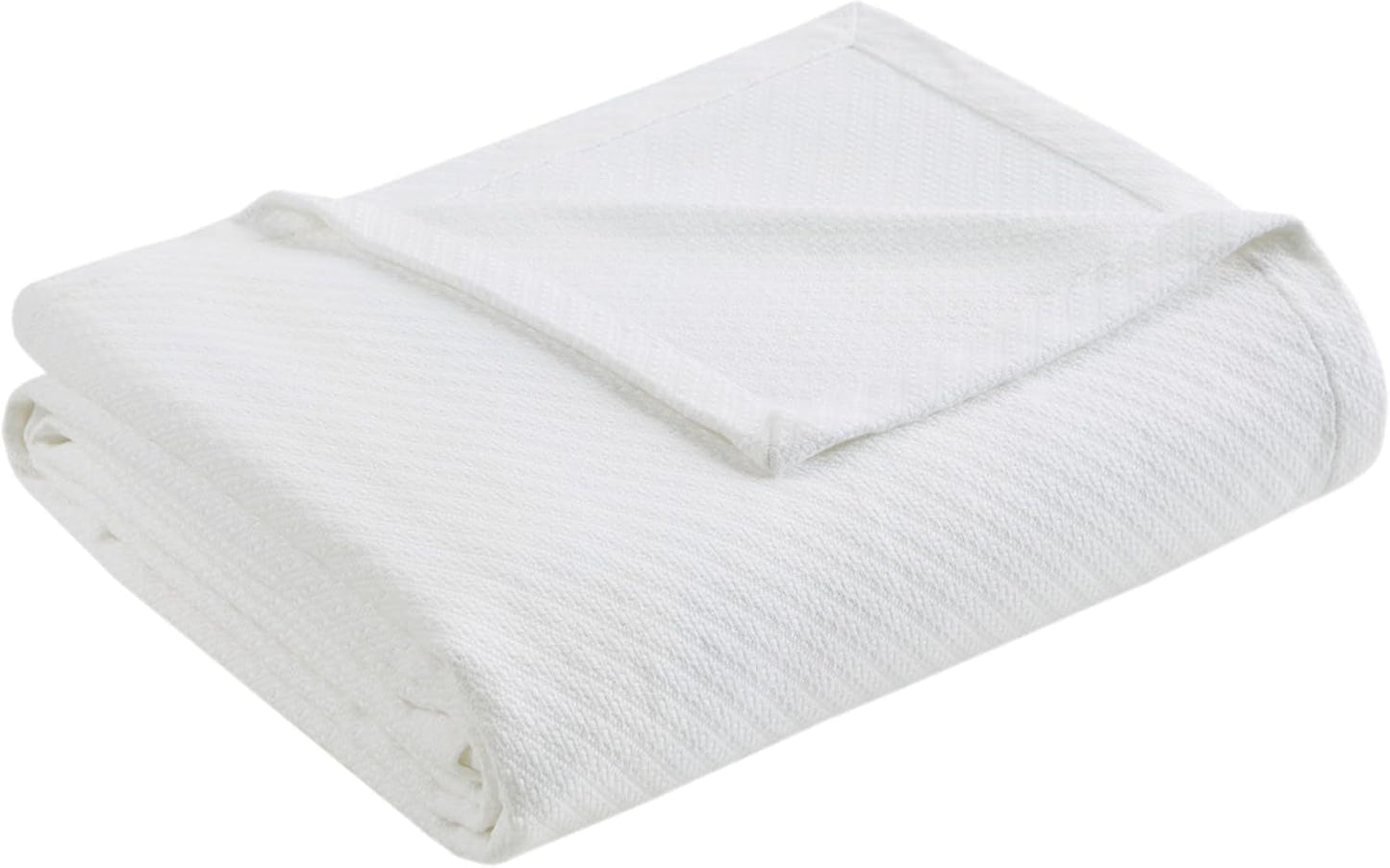 Madison Park Couverture de luxe en coton liquide de haute qualité, douce et confortable, 100 % coton filé à l'anneau, pour lit, canapé, blush, Full/Queen Naty Shop Quilts & Quilts Blanc King Size
