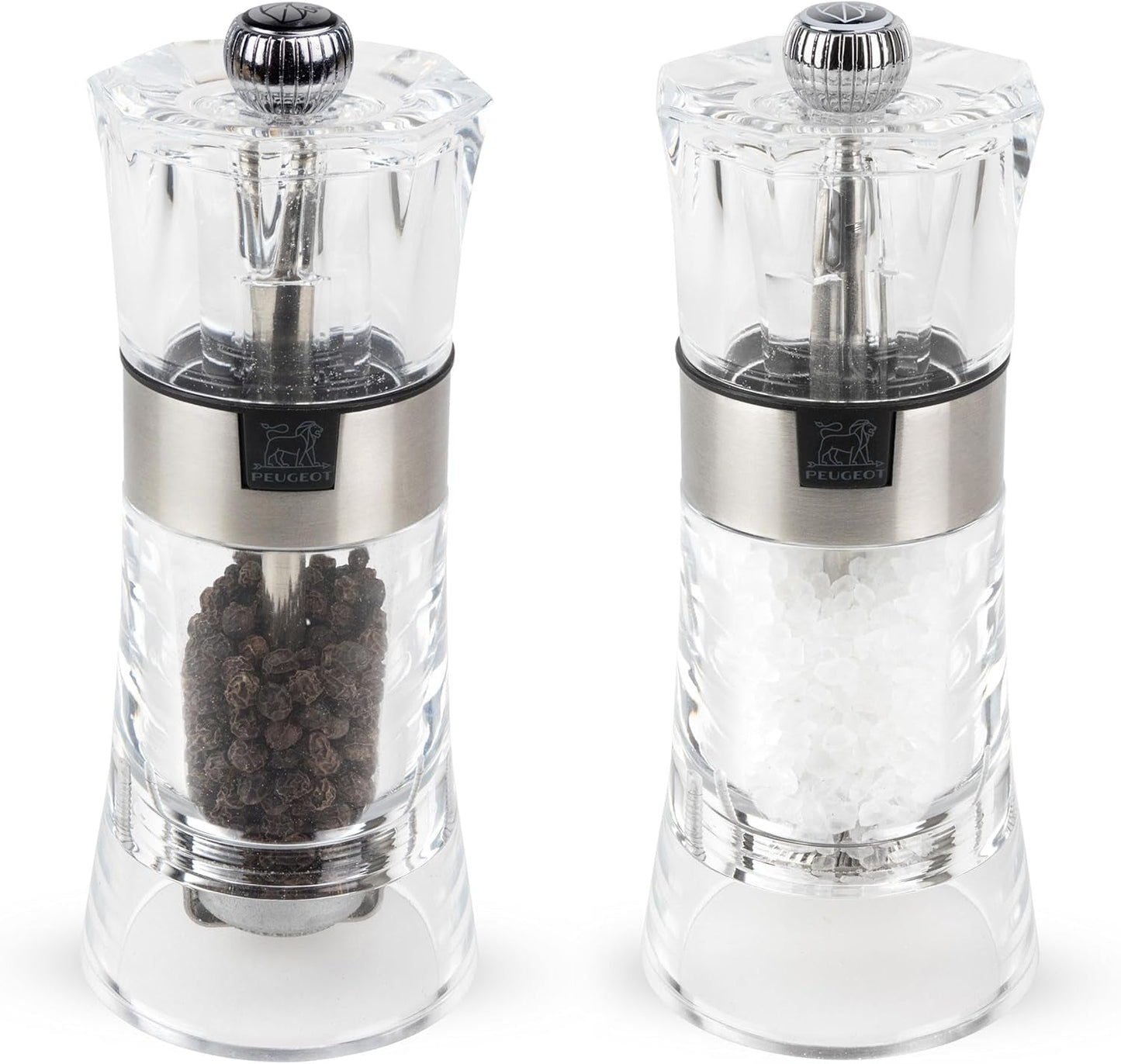 OSLO Duo acrylique/inox 14 cm Moulins et moulins Naty Shop Ensemble moulin à poivre et à sel