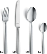 Amefa Ventura Ménagère 6 Personnes, 24 Pièces, Acier Inox 18/0, Cuisine Naty Shop