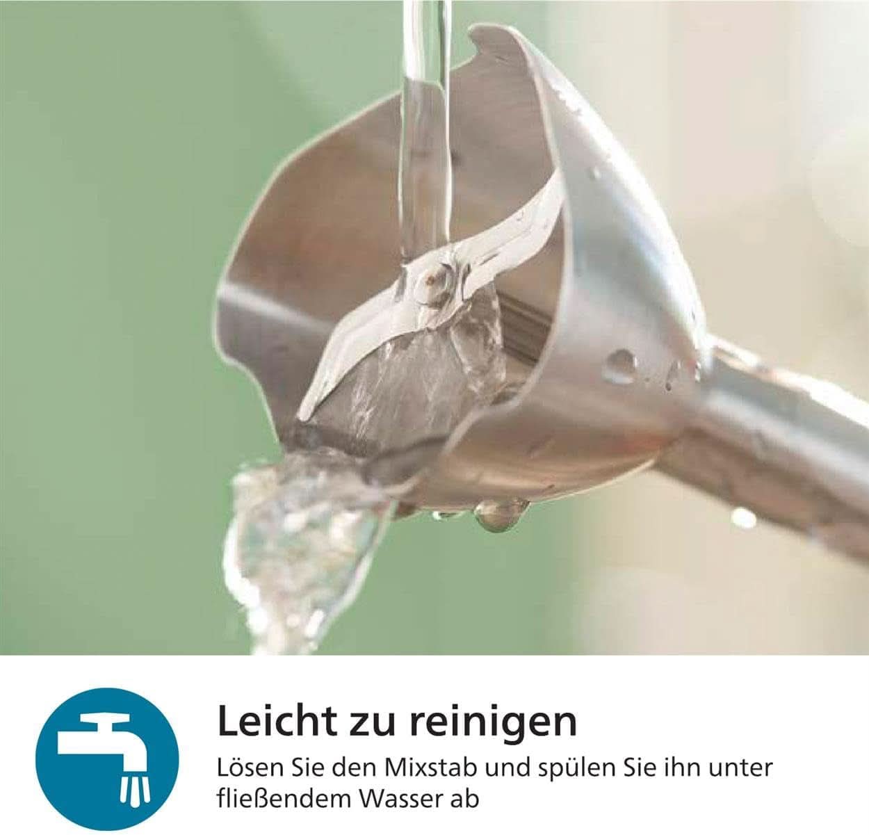 Philips 5000-Serie Stabmixer - 1200W Leistung. Technologie Promix. Led Geschwindigkeitsanzeiger. Stufenlose Geschwindigkeitseinstellung. Conception compacte. Leicht Zu Reinigen. Schwarz (HR2681/00) Cuisine Naty Shop