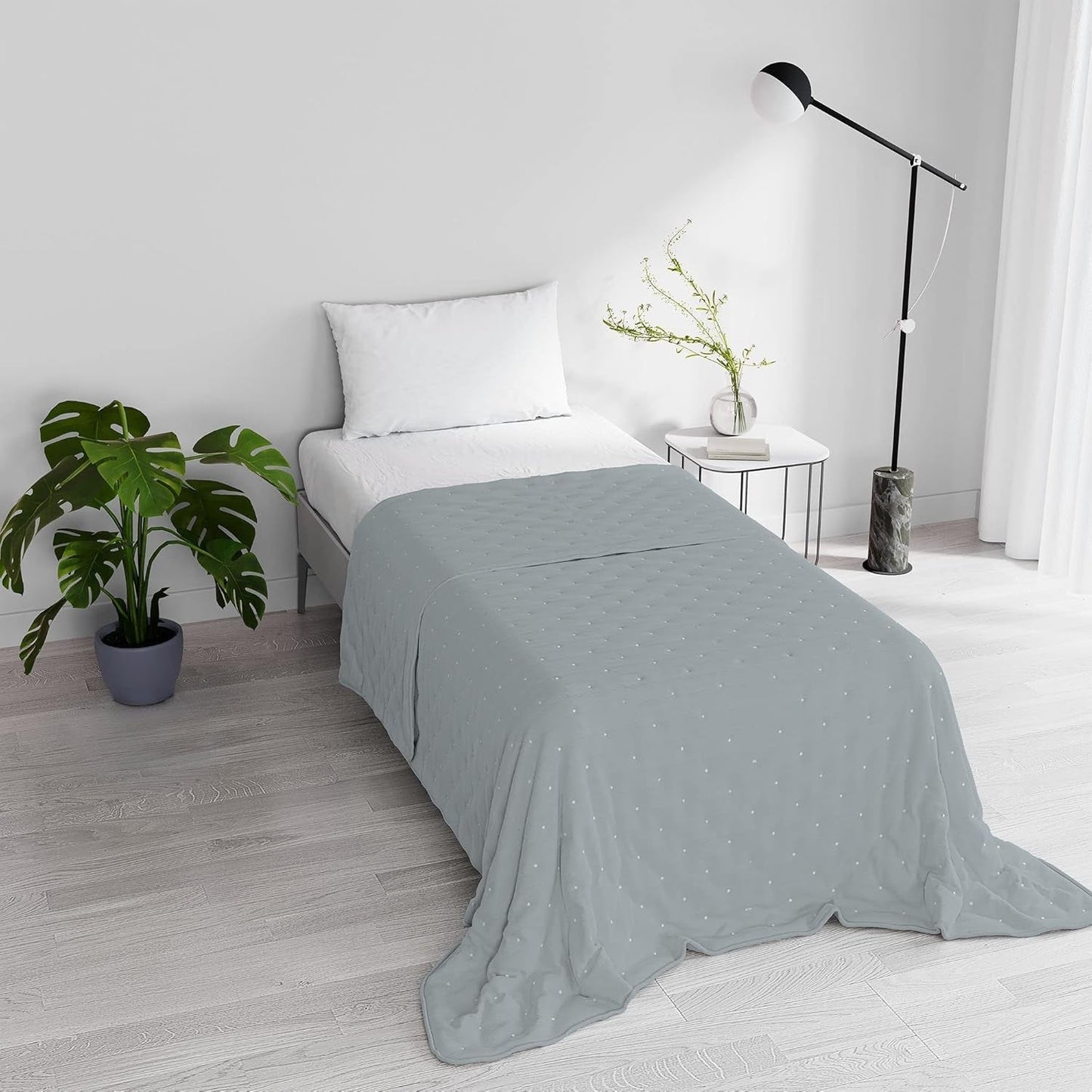 Couette d'été élégante, matelassée, verte, 170 X 250 cm Couettes et couettes Naty Shop Gris foncé 170X250Cm