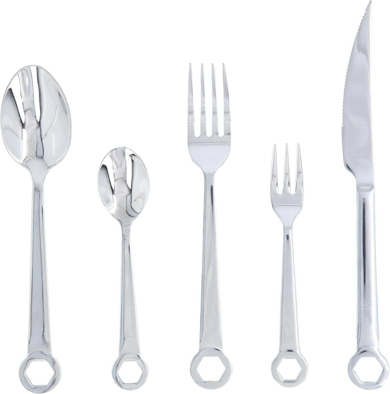Ménagère 5 pièces en acier inoxydable Cuisine Naty Shop
