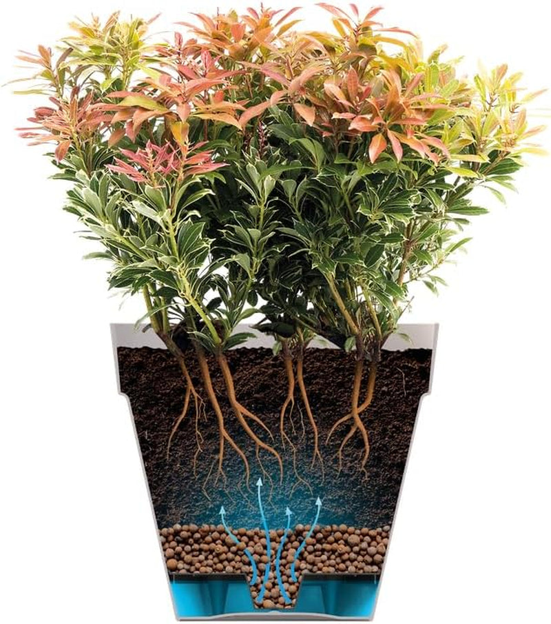 elho Loft Urban Round 40 - Pots de fleurs d'extérieur - 100% plastique recyclé - Ø 38,5 x H 35,3 cm - Jaune/Ocre