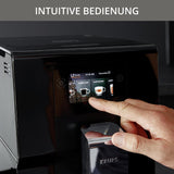 Machine à expresso entièrement automatique Krups Intuition Preference avec fonctionnement semblable à celui d'un smartphone, écran tactile couleur 3,5", technologie Smart Slide, système d'éclairage intuitif, 11 boissons, réservoir à lait, EA873810