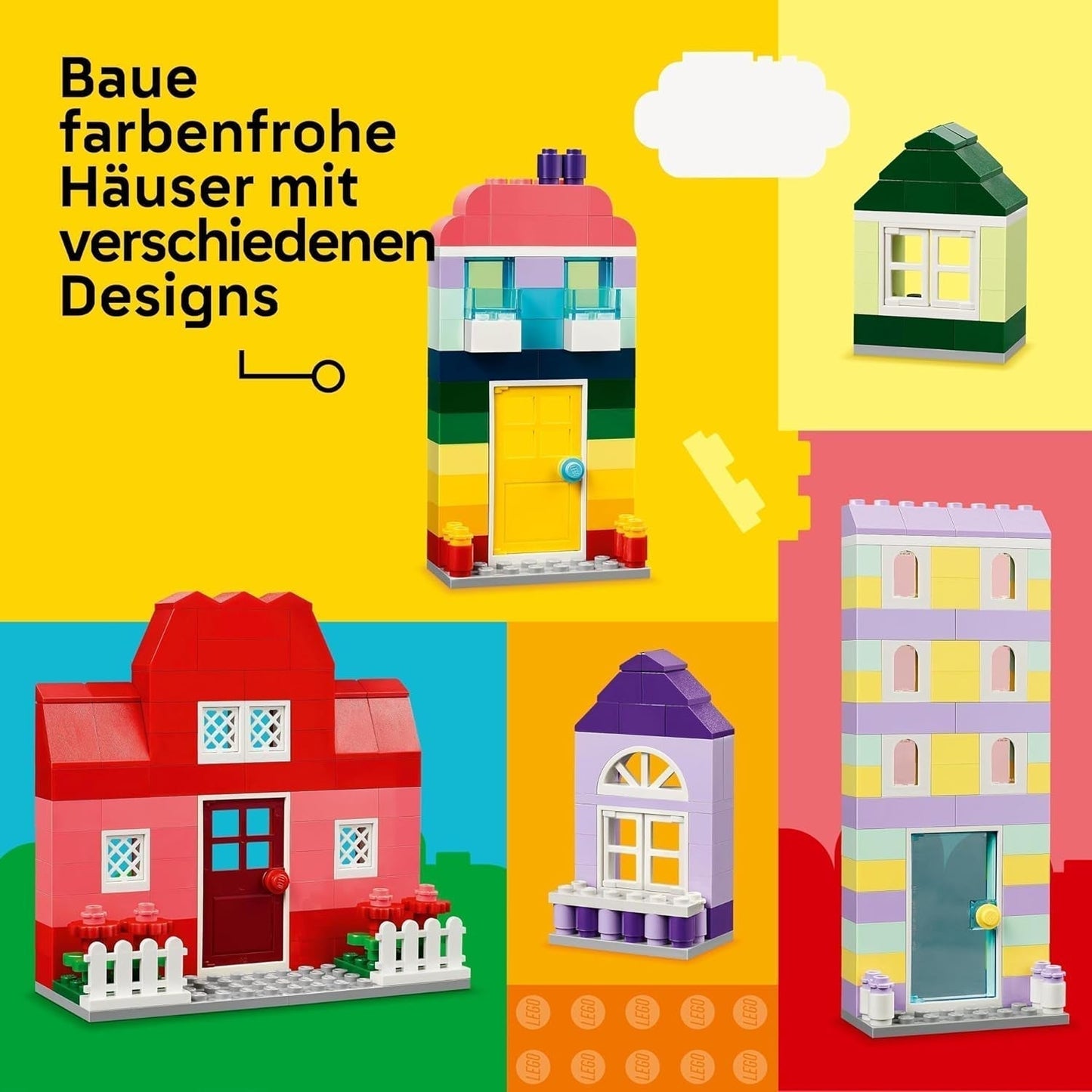 LEGO Classic Creative Houses, ensemble de briques de construction pour enfants, jouet de construction 850 briques, jouet de construction de maison avec accessoires, cadeau pour garçons et filles de 4 ans 11035 Ensembles de construction Beuche den LEGO-Store