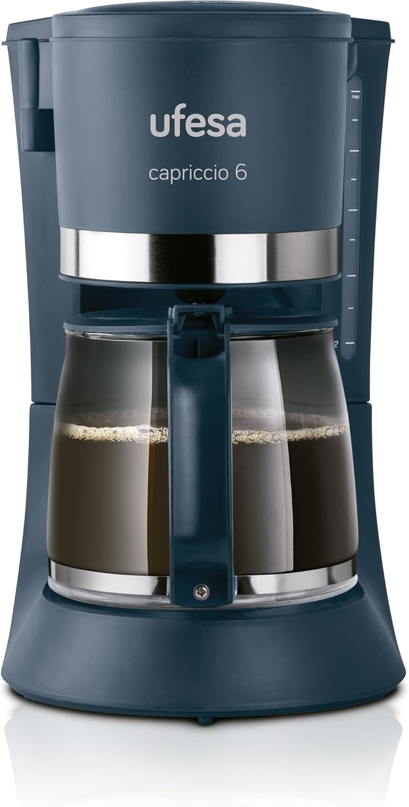 Cafetière filtre Ufesa CG7114 Capriccio, 6 tasses, 600W, carafe 0,6L, système anti-goutte, arrêt automatique, bleu