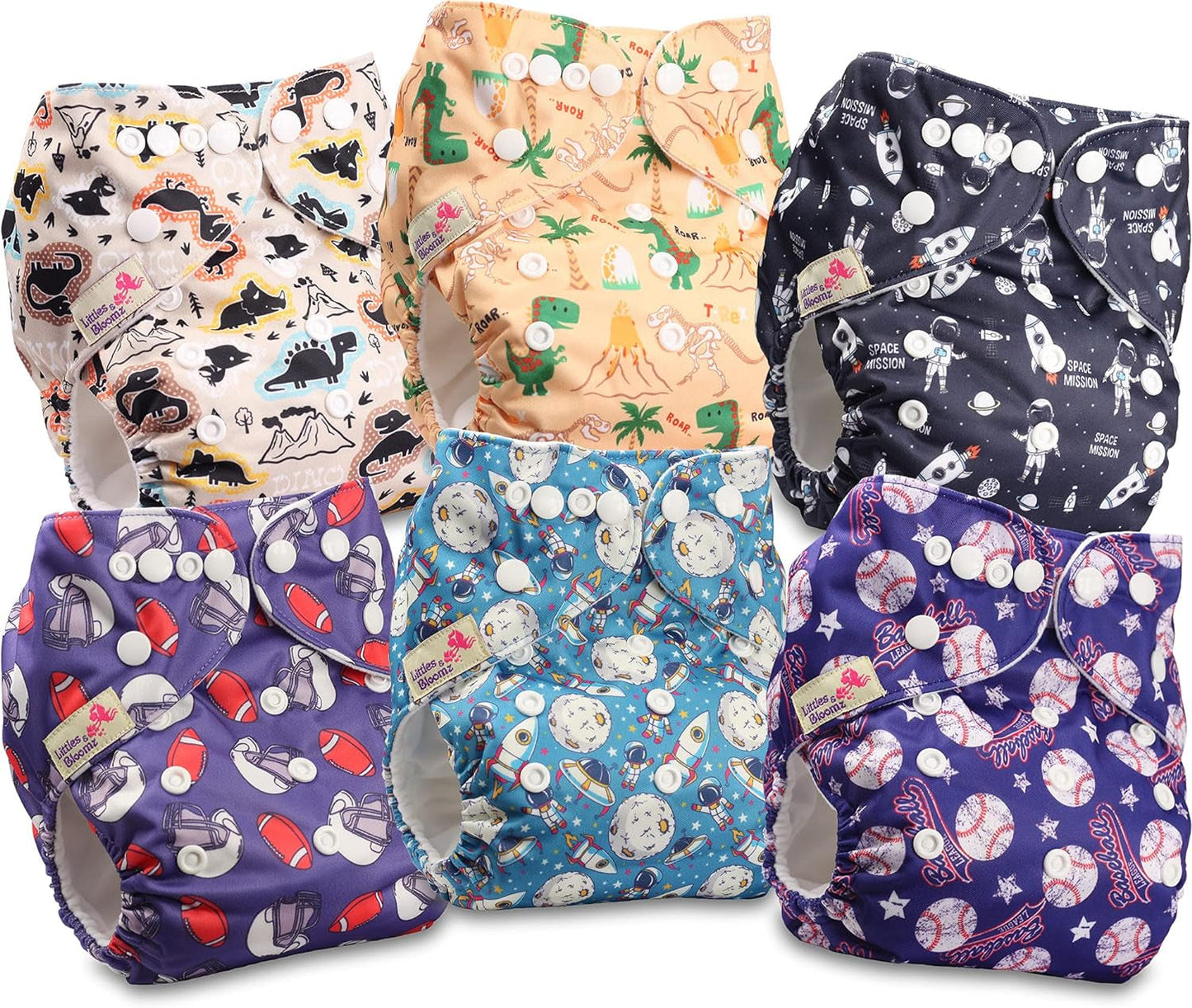 Littles and Bloomz FLP2-0406 Couche réutilisable à clip standard, 4 couches